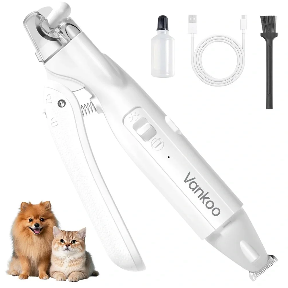 2 in 1 Dog/Cat Nail Trimmers and Clippers with LED Light,Waterproof Splash Guard
